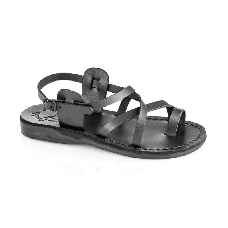 Men's sandals with a wide strap for supportThe Good Shepherd Buckle - Leather Toe Loop Sandal | Black Men's sandals with a wide strap for supportThe Good Shepherd Buckle - Leather Toe Loop Sandal | Black