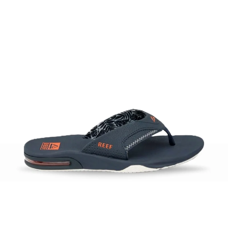 Men's sandals with a pointed toe for a stylish lookReef Men's Fanning Flip Flops - Navy/Orange Tropic Men's sandals with a pointed toe for a stylish lookReef Men's Fanning Flip Flops - Navy/Orange Tropic