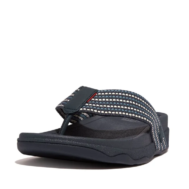 Men's sandals with a rubber sole for tractionFitFlop Men's Surfer Weave Stripe Sandals - Midnight Navy Mix Men's sandals with a rubber sole for tractionFitFlop Men's Surfer Weave Stripe Sandals - Midnight Navy Mix