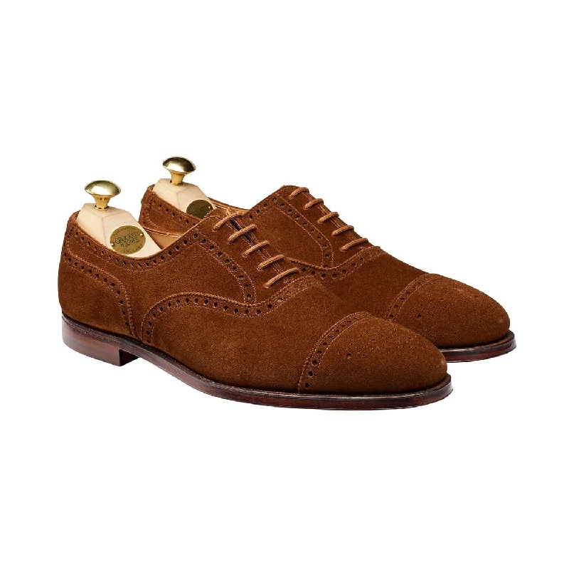Men's Oxford shoes with a wingtip design and leather soleWestfield Tobacco Calf Suede Men's Oxford shoes with a wingtip design and leather soleWestfield Tobacco Calf Suede