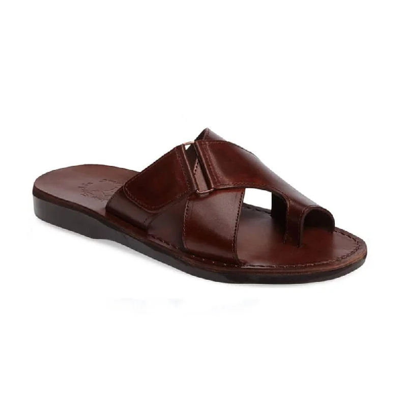 Men's sandals with a shock - absorbing insoleAsher - Leather Slide On Sandal | Brown Men's sandals with a shock - absorbing insoleAsher - Leather Slide On Sandal | Brown