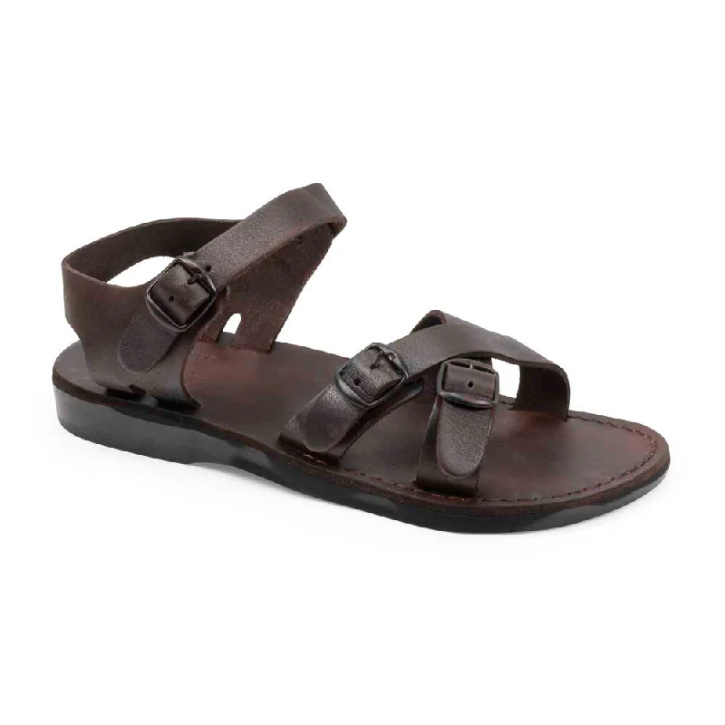 Men's sandals with a rubber sole for tractionJames - Leather Adjustable sandal | Brown Men's sandals with a rubber sole for tractionJames - Leather Adjustable sandal | Brown