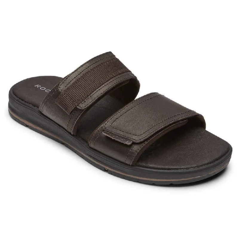 Men's sandals with a removable insole for cleaningRockport Lucky Bay Dress Slide Brown Leather Sandal (Men's) Men's sandals with a removable insole for cleaningRockport Lucky Bay Dress Slide Brown Leather Sandal (Men's)