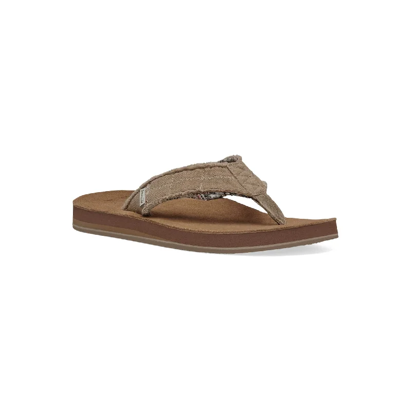 Men's sandals with a toe post designSanuk Mens Fraid Not Sandals - Natural