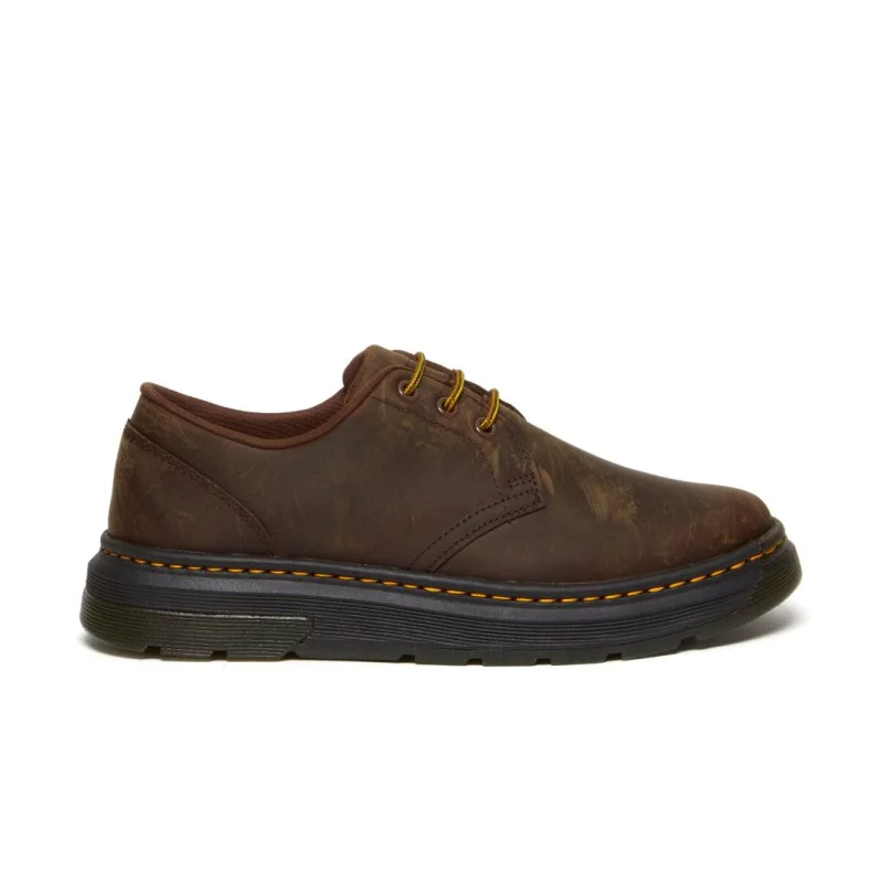 Men's leather Oxford shoes with a plain toeDr. Martens Crewson Lo - Dark Brown Crazy Horse Men's leather Oxford shoes with a plain toeDr. Martens Crewson Lo - Dark Brown Crazy Horse