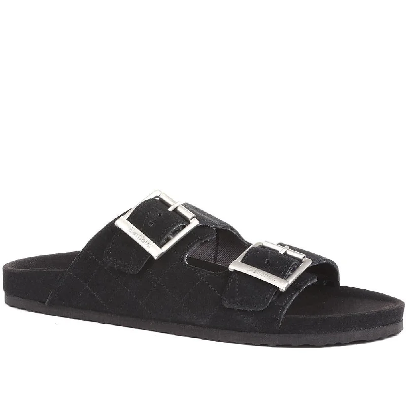 Men's sandals in a neutral color like black or brownEddie Leather Slider Sandals - BARBR35509 / 321 397 Men's sandals in a neutral color like black or brownEddie Leather Slider Sandals - BARBR35509 / 321 397