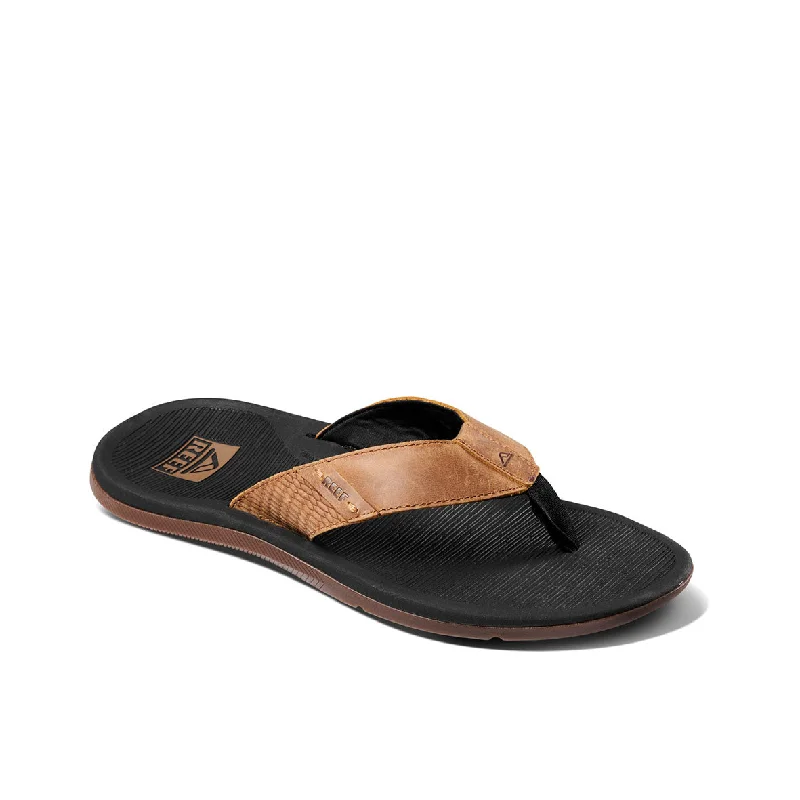 Men's sandals with a perforated leather upper for ventilationSanta Ana Le - Black And Tan Men's sandals with a perforated leather upper for ventilationSanta Ana Le - Black And Tan