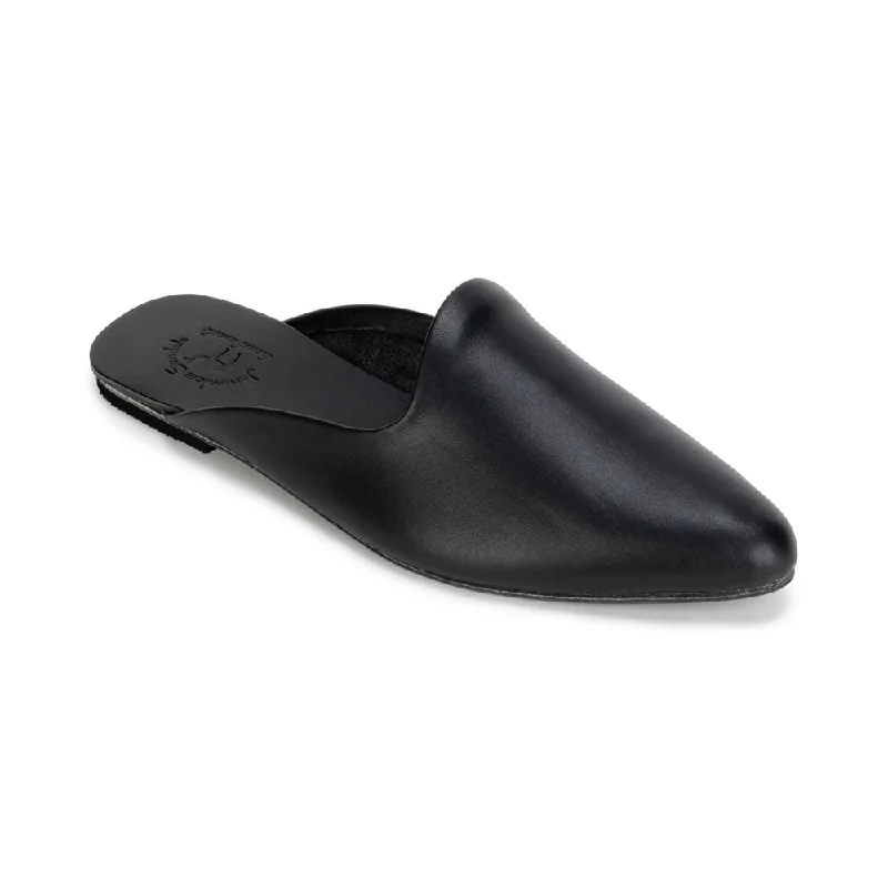 Men's sandals with a removable insole for cleaningNihi - Pointed Toe Leather Mule | Black Men's sandals with a removable insole for cleaningNihi - Pointed Toe Leather Mule | Black