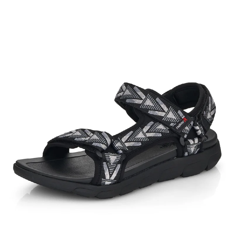 Men's sandals with a buckle closure20802-00 Blk/Grey Sporty