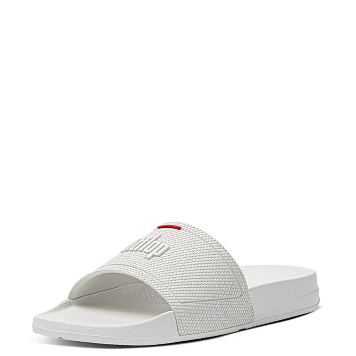 Flip - flop style men's sandals for beach wearFitFlop Men's Iqushion House Slide Sandals - White Flip - flop style men's sandals for beach wearFitFlop Men's Iqushion House Slide Sandals - White