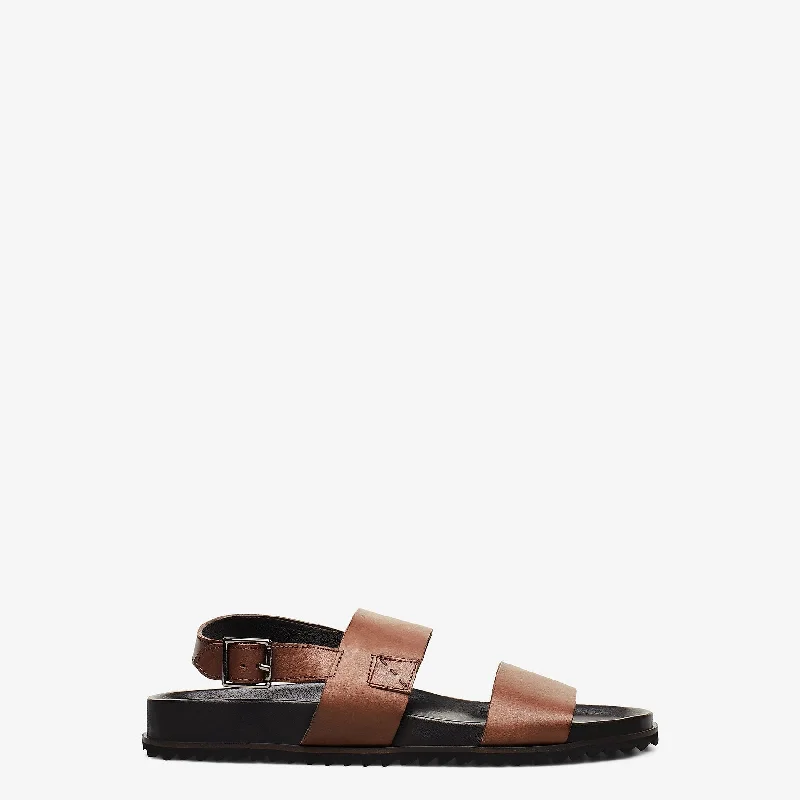 Men's sandals with a perforated leather upper for ventilationVigo Flat Sandals (Brown) Men's sandals with a perforated leather upper for ventilationVigo Flat Sandals (Brown)