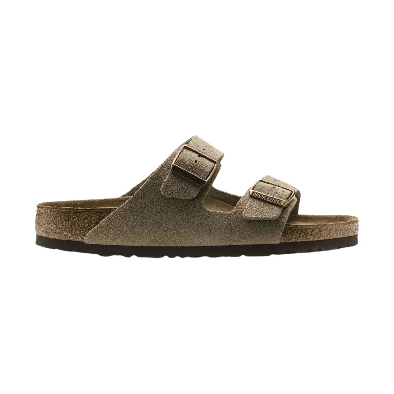 Men's sandals with a durable outer soleBrikenstock Arizona Soft Footbed Sandal - Suede Taupe Men's sandals with a durable outer soleBrikenstock Arizona Soft Footbed Sandal - Suede Taupe