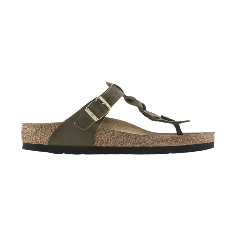 Men's sandals with a cushioned footbedBirkenstock Gizeh Braided Sandals - Oiled Leather Olive Men's sandals with a cushioned footbedBirkenstock Gizeh Braided Sandals - Oiled Leather Olive
