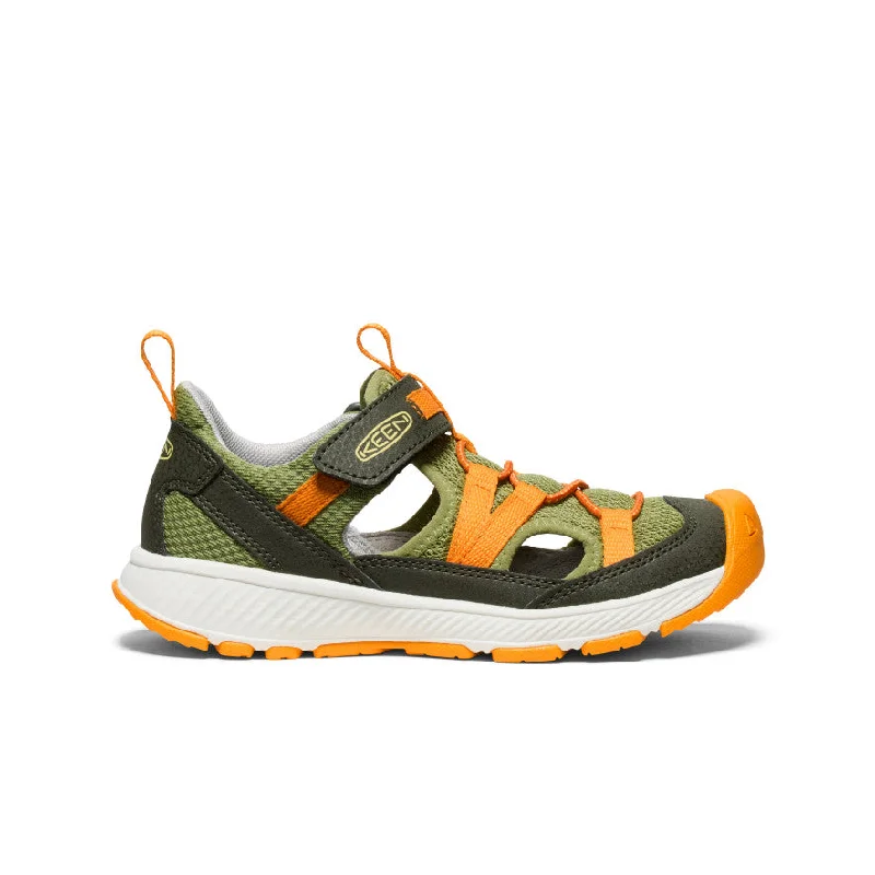 Men's sandals with a contrast stitching detailBig Kids' Motozoa Sandal  |  Forest Night/Bright Marigold