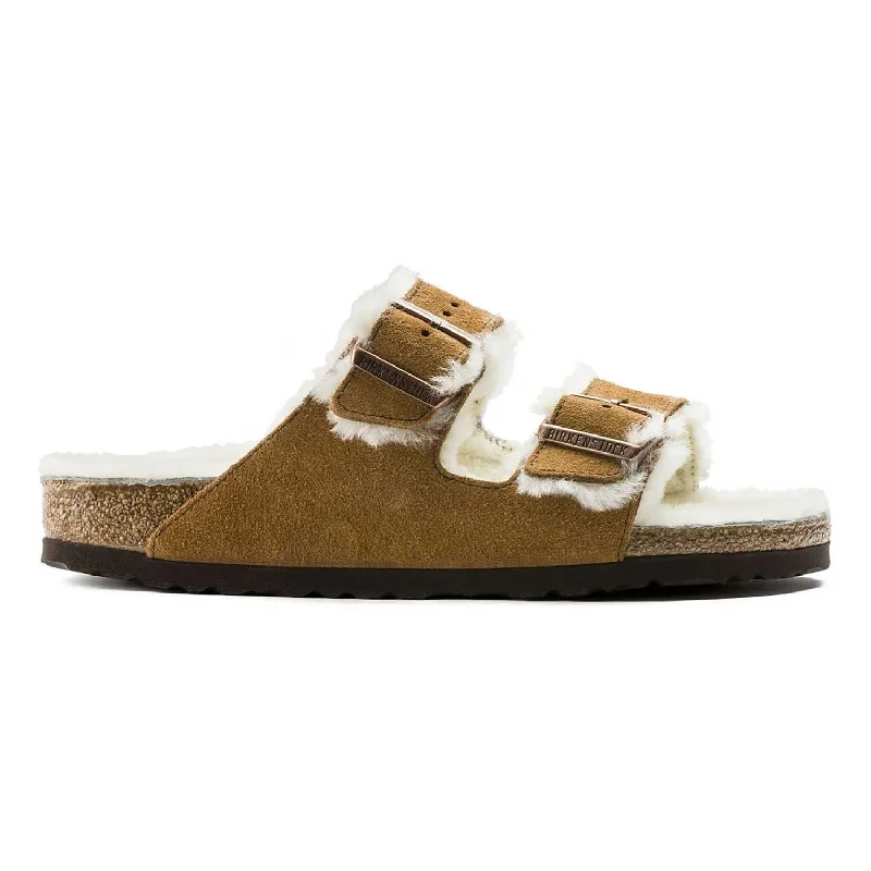 Men's sandals with a leather lining for comfortBirkenstock Men's Arizona Shearling Mink Suede Men's sandals with a leather lining for comfortBirkenstock Men's Arizona Shearling Mink Suede