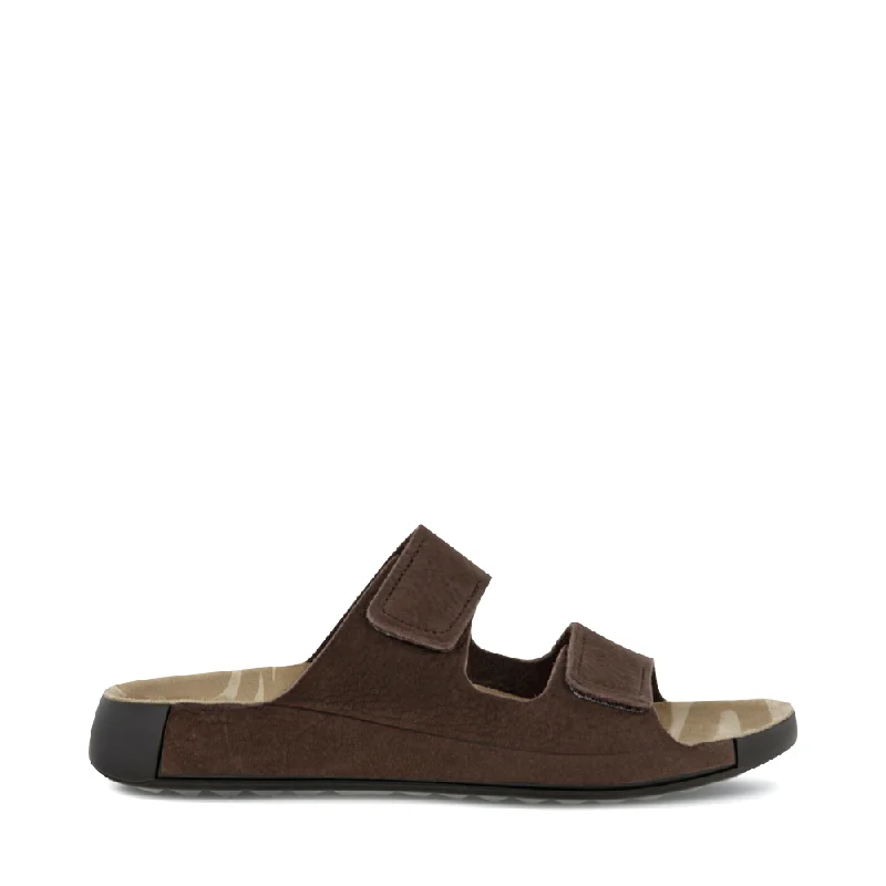 Men's sandals with a perforated leather upper for ventilationEcco Men's Cozmo Slide Sandal in Mocha Brown Men's sandals with a perforated leather upper for ventilationEcco Men's Cozmo Slide Sandal in Mocha Brown