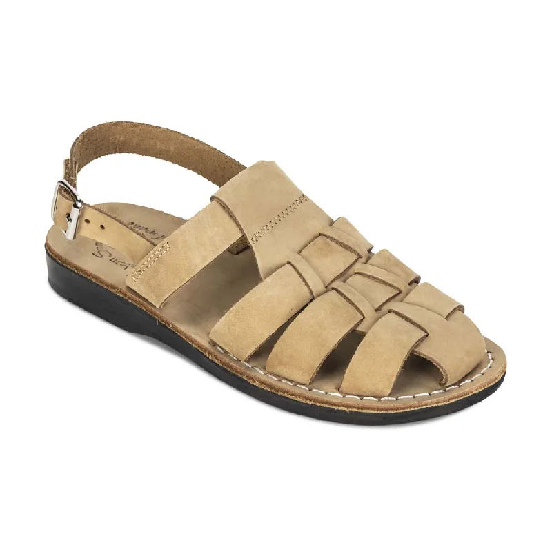 Men's sandals with a shock - absorbing insoleMichael - Slingback Leather Fisherman Sandal | Yellow Nubuck Men's sandals with a shock - absorbing insoleMichael - Slingback Leather Fisherman Sandal | Yellow Nubuck