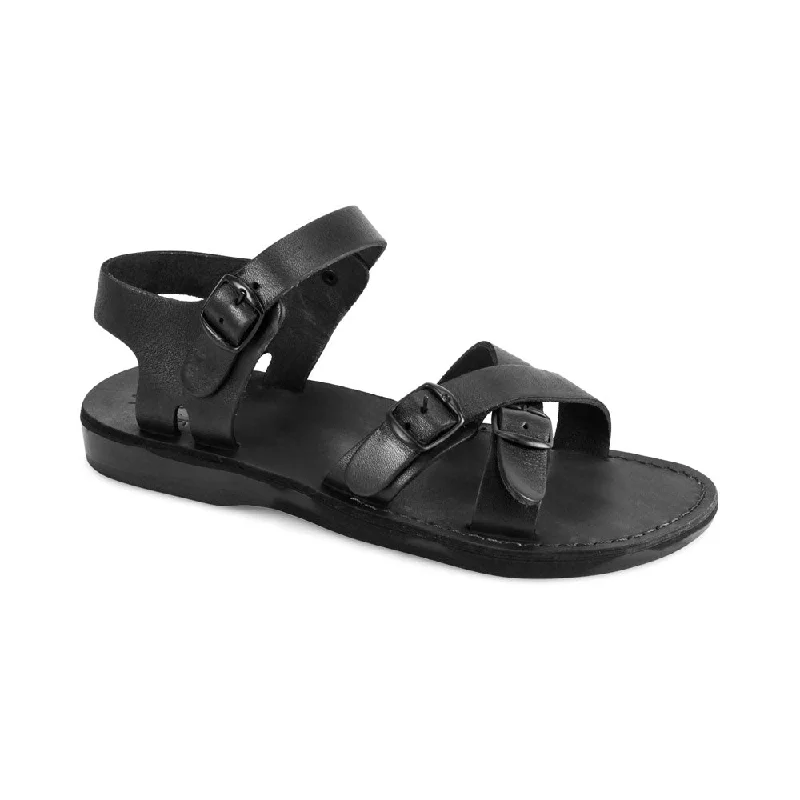 Men's sandals with a flexible sole for easy movementJames - Leather Adjustable sandal | Black Men's sandals with a flexible sole for easy movementJames - Leather Adjustable sandal | Black
