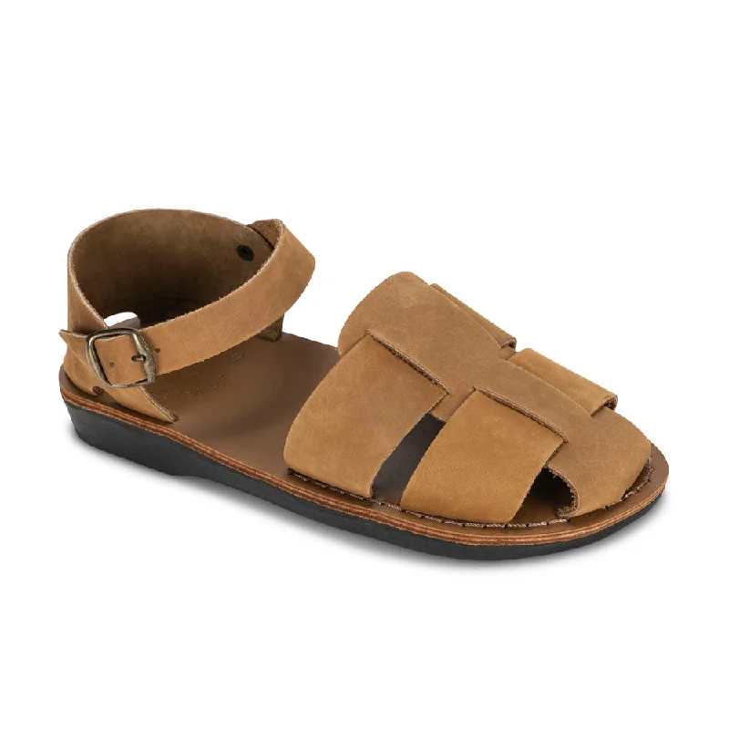 Men's sandals with a leather lining for comfortGemma - Leather Adjustable Strap Sandal | Tan Nubuck Men's sandals with a leather lining for comfortGemma - Leather Adjustable Strap Sandal | Tan Nubuck
