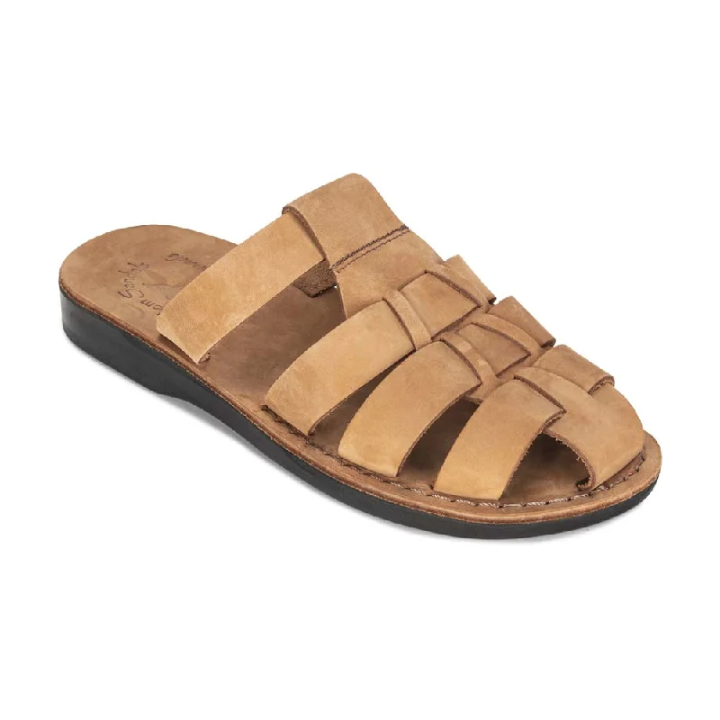 Men's sandals with a removable insole for cleaningMichael Slide - Leather Pacific Slide Sandal | Camel Brown Nubuck Men's sandals with a removable insole for cleaningMichael Slide - Leather Pacific Slide Sandal | Camel Brown Nubuck