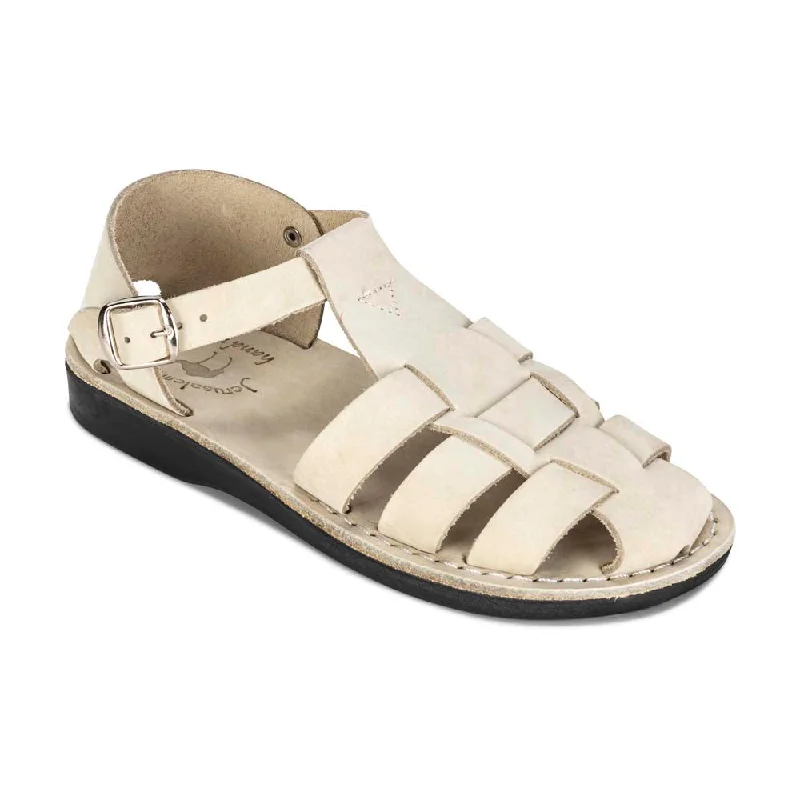 Men's sandals with a flexible sole for easy movementDaniel - Leather Fisherman Sport Sandal | White Nubuck Men's sandals with a flexible sole for easy movementDaniel - Leather Fisherman Sport Sandal | White Nubuck
