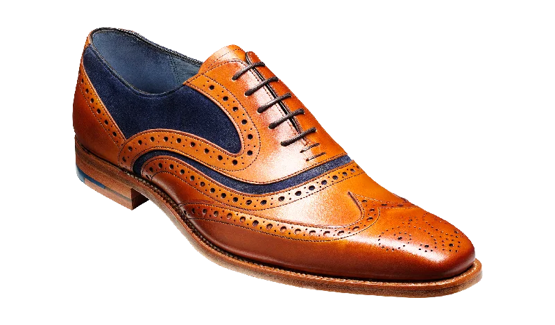 Brogue - perforated men's Oxfords for a traditional lookMcClean - Cedar Calf / Blue Suede Brogue - perforated men's Oxfords for a traditional lookMcClean - Cedar Calf / Blue Suede