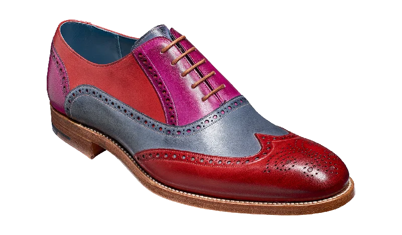 Men's Oxfords with a cap - toe design and a rubber heelValiant Multi - Red / Grey / Purple Hand Painted Men's Oxfords with a cap - toe design and a rubber heelValiant Multi - Red / Grey / Purple Hand Painted