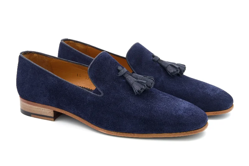Men's loafers with a pointed toe for a stylish appearance Men's loafers with a pointed toe for a stylish appearance The Diamanté Suede Loafers - Sapphire Blue Men's loafers with a pointed toe for a stylish appearance Men's loafers with a pointed toe for a stylish appearance The Diamanté Suede Loafers - Sapphire Blue