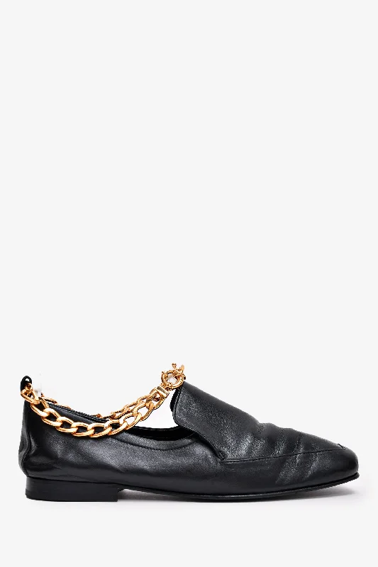 Men's loafers with a moc - toe design Men's loafers with a moc - toe design By Far Black Leather Gold Chain Loafers Size 37 Men's loafers with a moc - toe design Men's loafers with a moc - toe design By Far Black Leather Gold Chain Loafers Size 37