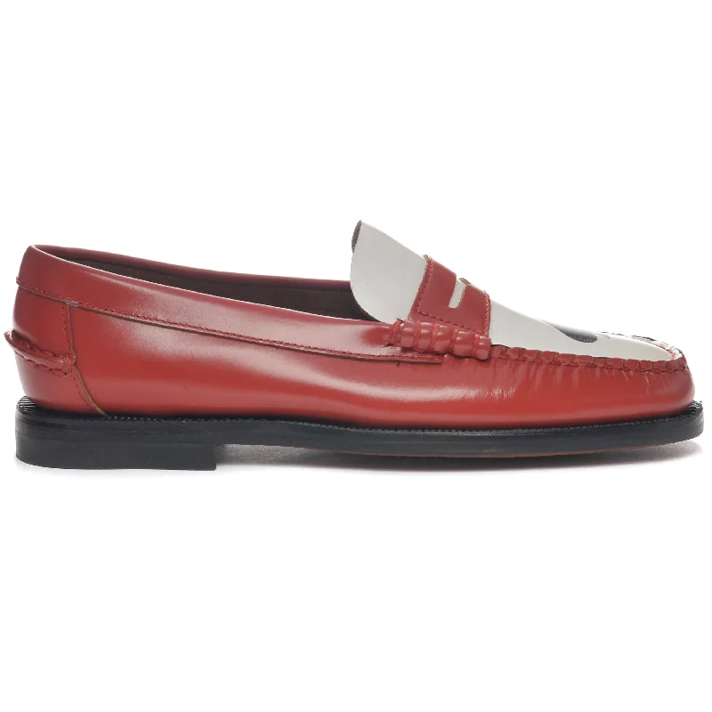 Men's leather loafers with a penny slot Men's leather loafers with a penny slot Classic Dan Gambling - Red / White / Black Men's leather loafers with a penny slot Men's leather loafers with a penny slot Classic Dan Gambling - Red / White / Black