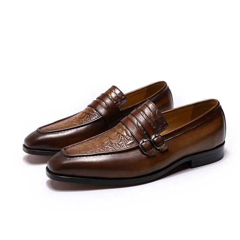 Men's loafers with a leather lining for comfort Men's loafers with a leather lining for comfort The Milanino 2 - Double Monkstrap Leather Loafers (Crocodile pattern) Men's loafers with a leather lining for comfort Men's loafers with a leather lining for comfort The Milanino 2 - Double Monkstrap Leather Loafers (Crocodile pattern)