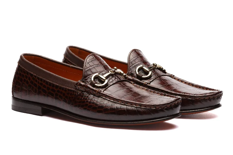 Men's loafers with a pointed toe for a stylish appearance Men's loafers with a pointed toe for a stylish appearance Moccasins Horsebit Croc Embossed - Brown Men's loafers with a pointed toe for a stylish appearance Men's loafers with a pointed toe for a stylish appearance Moccasins Horsebit Croc Embossed - Brown