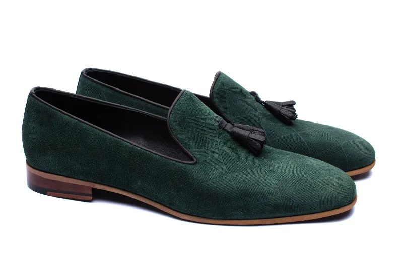 Men's loafers with a leather lining for comfort Men's loafers with a leather lining for comfort The Diamanté Suede Loafers - Emerald Green Men's loafers with a leather lining for comfort Men's loafers with a leather lining for comfort The Diamanté Suede Loafers - Emerald Green
