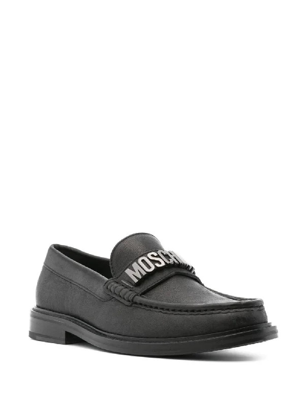 Men's loafers with a low - heeled design Men's loafers with a low - heeled design Logo-Lettering Loafers