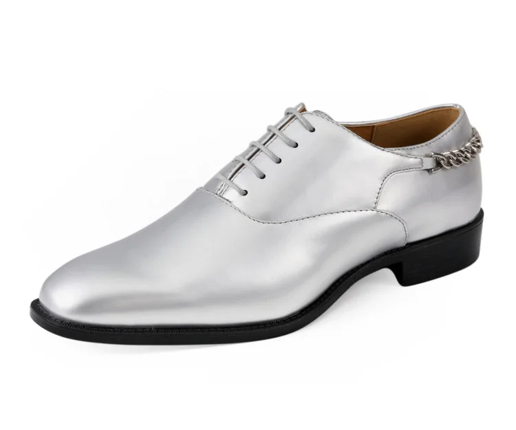 Men's formal shoes with a rubber heel cap for durability Men's formal shoes with a rubber heel cap for durability Chainz Silver Men's formal shoes with a rubber heel cap for durability Men's formal shoes with a rubber heel cap for durability Chainz Silver