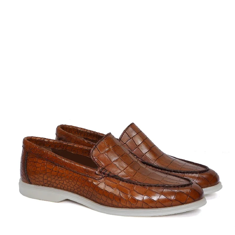 Men's leather loafers with a penny slot Men's leather loafers with a penny slot Yacht Slip-On Shoes in Croco Tan Leather Men's leather loafers with a penny slot Men's leather loafers with a penny slot Yacht Slip-On Shoes in Croco Tan Leather