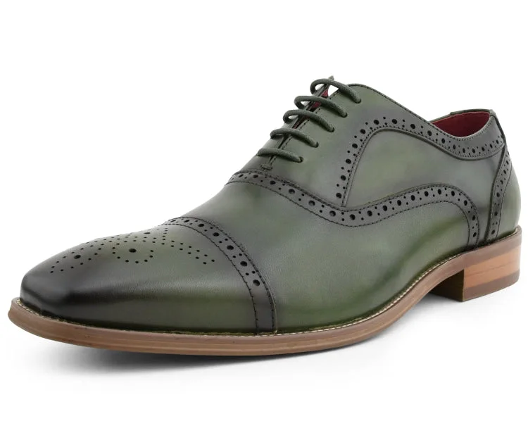 Men's formal shoes with a leather sole and heel Men's formal shoes with a leather sole and heel AG114 Green Men's formal shoes with a leather sole and heel Men's formal shoes with a leather sole and heel AG114 Green