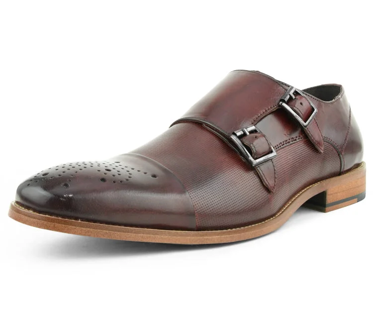 Men's formal shoes with a buckle closure Men's formal shoes with a buckle closure AG1101 Burgundy
