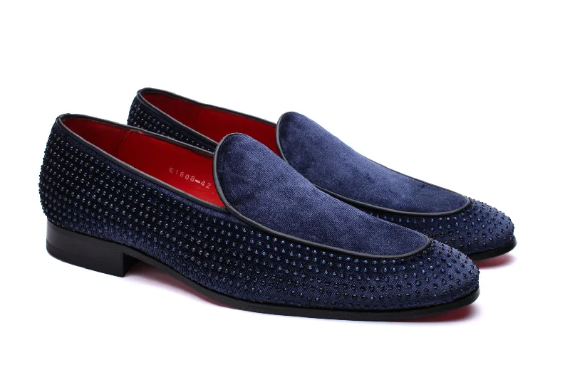 Men's loafers with a leather lining for comfort Men's loafers with a leather lining for comfort The Kouza Diamond Loafers - Blue Men's loafers with a leather lining for comfort Men's loafers with a leather lining for comfort The Kouza Diamond Loafers - Blue