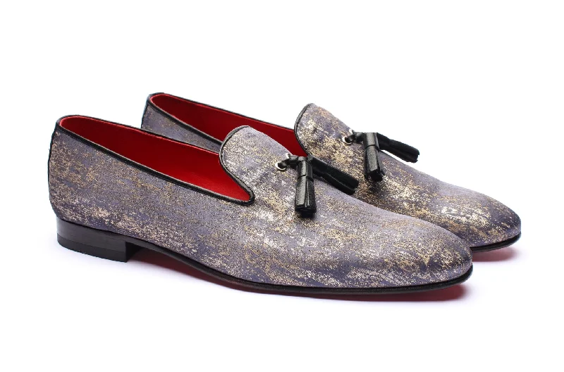 Men's loafers with a smooth leather finish Men's loafers with a smooth leather finish The Showtime Loafers - Purple/Gold Men's loafers with a smooth leather finish Men's loafers with a smooth leather finish The Showtime Loafers - Purple/Gold