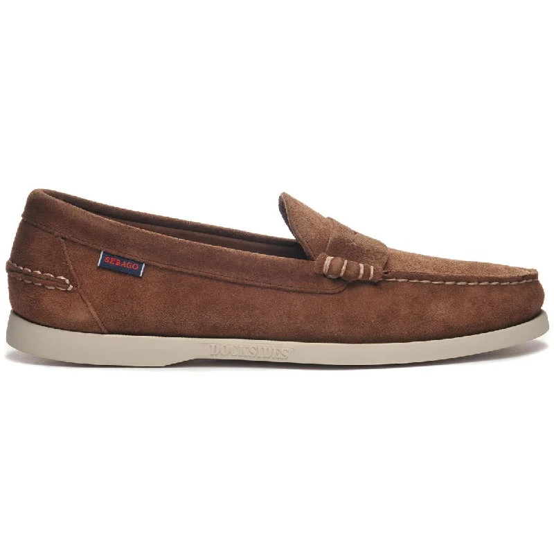 Men's leather loafers with a penny slot Men's leather loafers with a penny slot Dan Boat Roughout - Dark Brown Men's leather loafers with a penny slot Men's leather loafers with a penny slot Dan Boat Roughout - Dark Brown